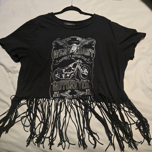 Forever 21 Black Graphic Tee With Fring - Picture 1 of 4